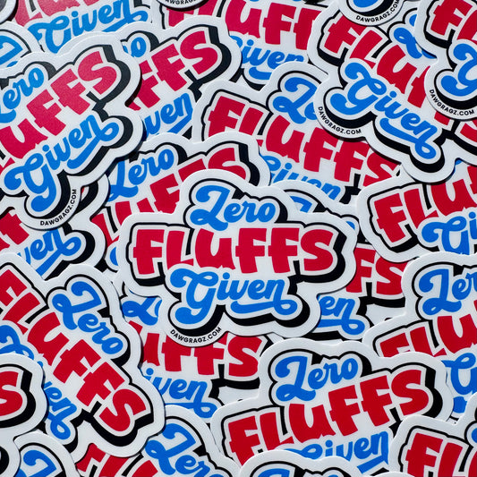 Zero Fluffs Given Sticker