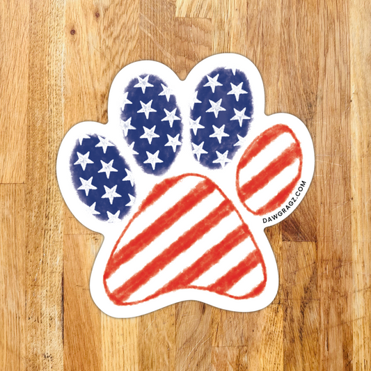 USA Watercolor Paw Sticker