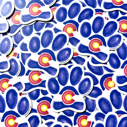Colorado Watercolor Paw Sticker