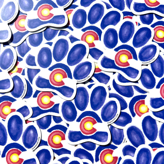 Colorado Watercolor Paw Sticker